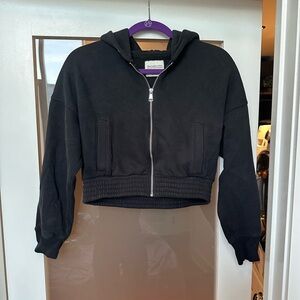 Abercrombie & Fitch Black Cropped Zip Hoodie